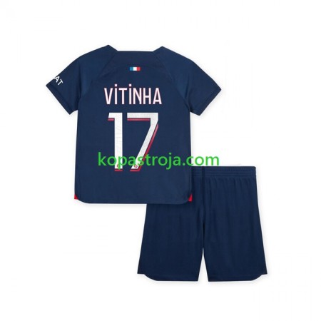 Billiga Fotbollströjor Paris Saint-Germain Vitinha 17 Barn Hemma tröja 2023/24 Kortärmad